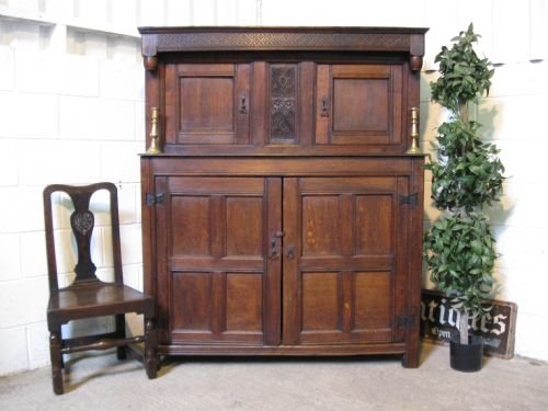 Antique Jacobean Country Oak Court Cupboard C1620