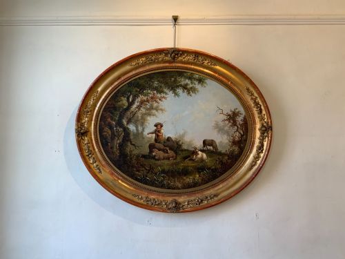 A LARGE PAIR OF CONTINENTAL OIL PAINTINGS - ADDITIONAL PHOTO 1