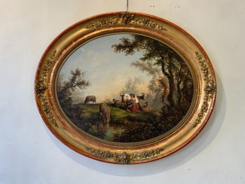 A LARGE PAIR OF CONTINENTAL OIL PAINTINGS - ADDITIONAL PHOTO 2