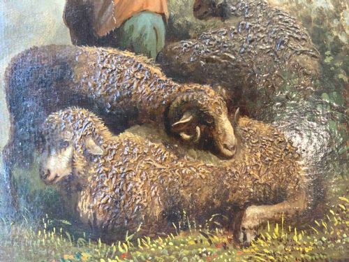 A LARGE PAIR OF CONTINENTAL OIL PAINTINGS - ADDITIONAL PHOTO 3