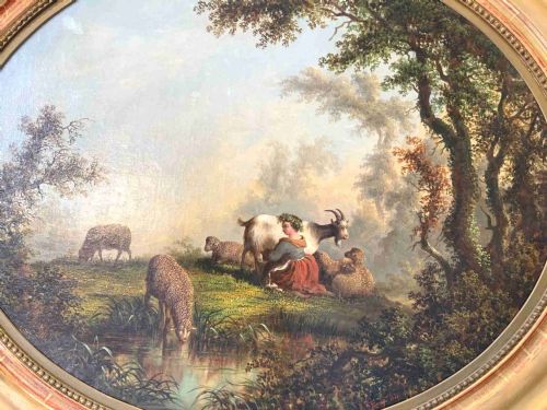 A LARGE PAIR OF CONTINENTAL OIL PAINTINGS - ADDITIONAL PHOTO 4