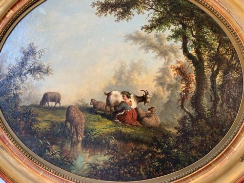 A LARGE PAIR OF CONTINENTAL OIL PAINTINGS - ADDITIONAL PHOTO 6