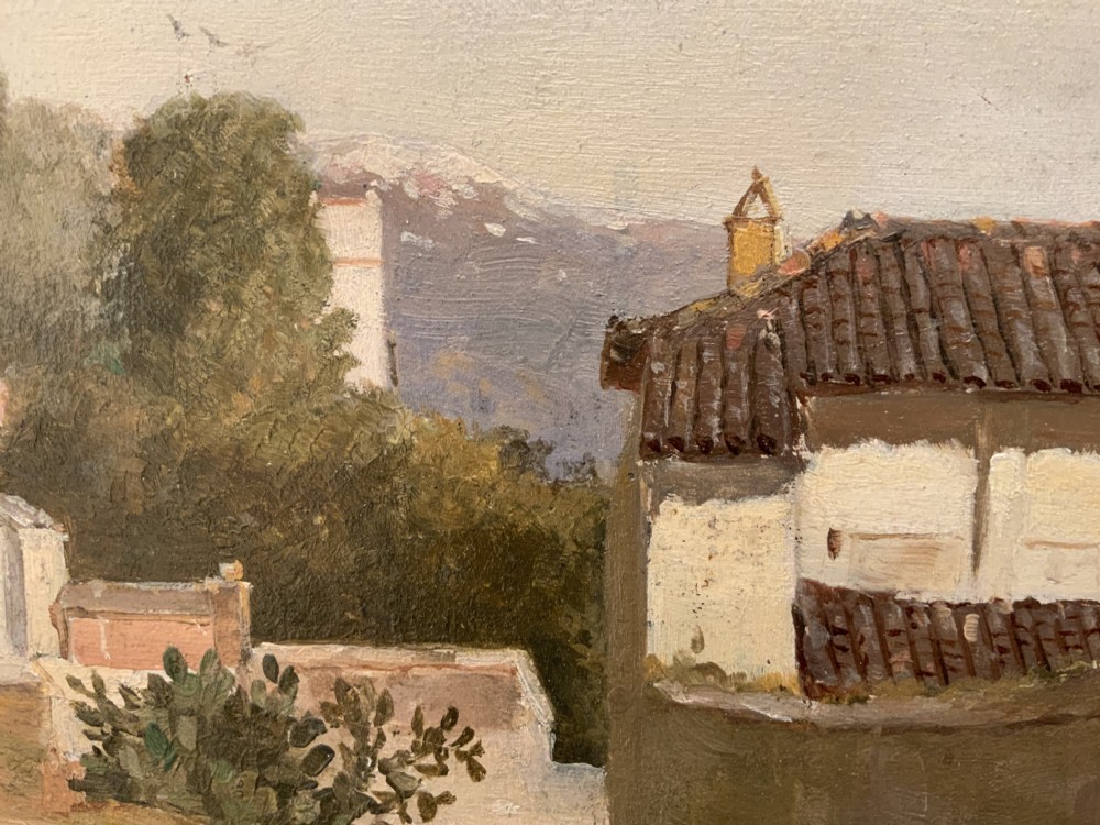 Gilt framed oil  on panel by John Varley View VI