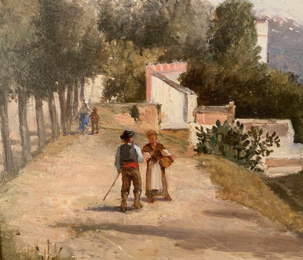 Gilt framed oil  on panel by John Varley View II