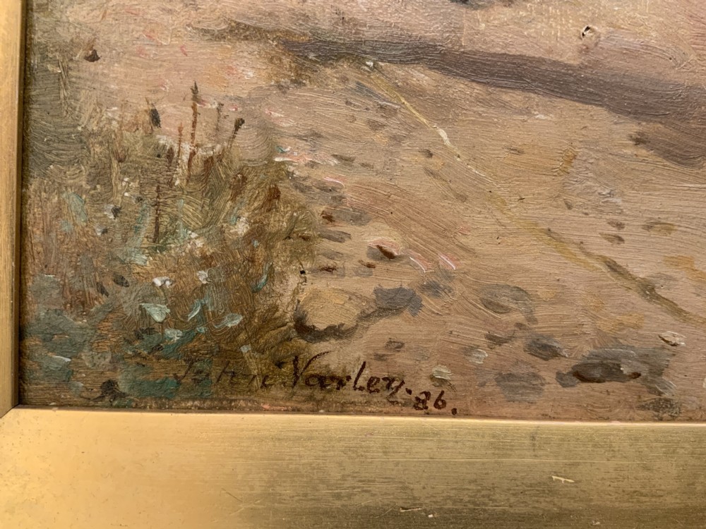 Gilt framed oil  on panel by John Varley View III