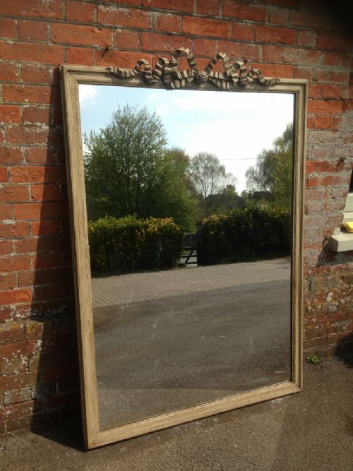 A Stunning Large Antique 19th Century French Highly Decorative Plain Carved Wood Mirror