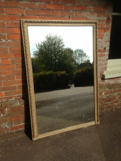 A Stunning Large French Antique 19th Century Carved Wood Painted Twist Framed Mirror.