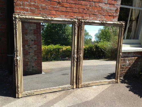An Absolutely Stunning and Highly Unusual Pair of Large French Antique Original Painted Louis Phillippe Mirrors.