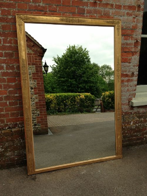 A Very Large Highly Useful Early Antique 19th Century French Louis Phillipe Mirror.