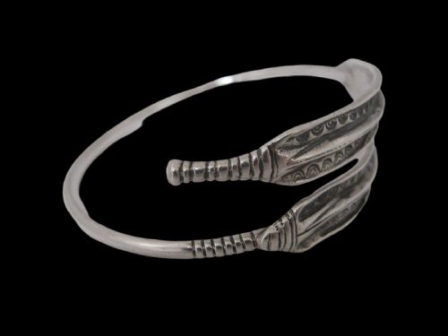 COOL VINTAGE DANISH STERLING SILVER VIKING REVIVAL TORQUE BANGLE C1960 - ADDITIONAL PHOTO 4