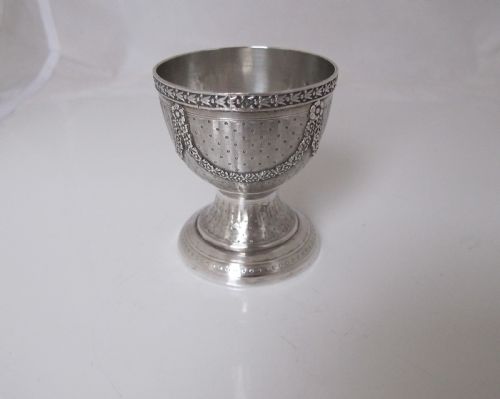 FABULOUS ANTIQUE FRENCH SILVER EGG CUP PARIS C 1900 - ADDITIONAL PHOTO 2