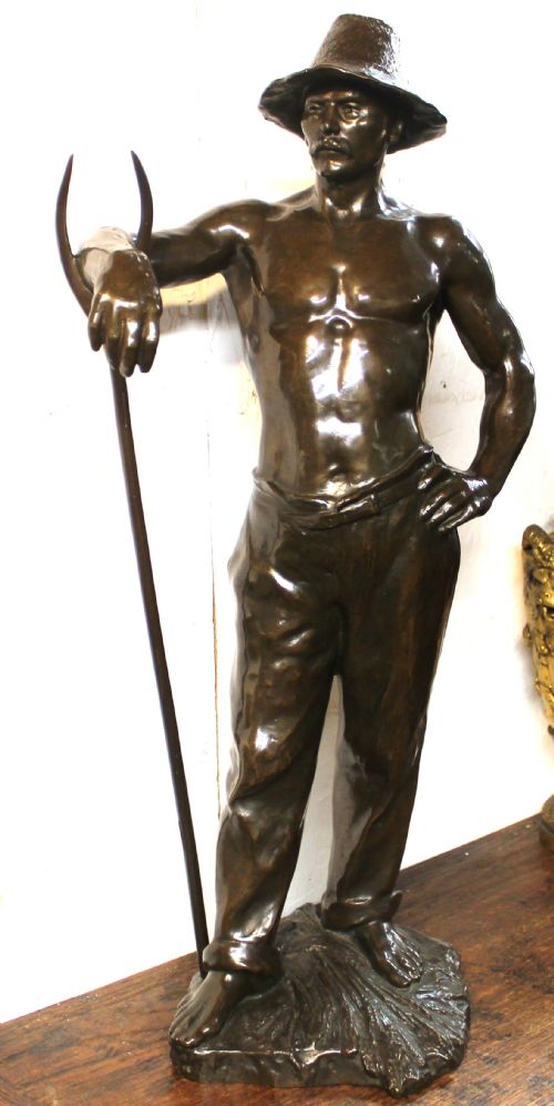 large bronze figure - CATEGORY: ANTIQUE SCULPTURES - DATED 1880