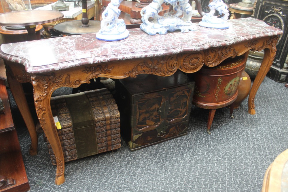 Carved oak console
