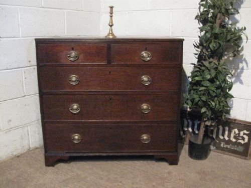 Lovely Antique Georgian Regency Country Oak Chest of Drawers C1790 Wdb190/5.4