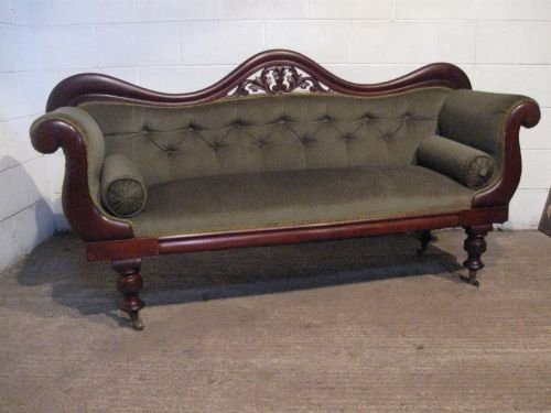 Antique William 1v Mahogany Flat Back Scroll Arm Sofa C1830 Wdb5001/20.9