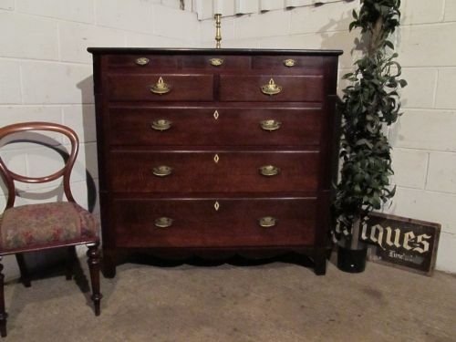 Antique Georgian Oak & Mahogany Chest of Drawers C1780 Wdb6187/13.12