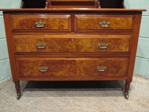fig 1. ANTIQUE ART NOUVEAU MAHOGANY & WALNUT DRESSING TABLE CHEST C1890 W6380/21.4