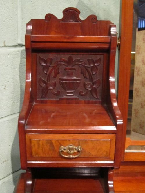 fig 2. ANTIQUE ART NOUVEAU MAHOGANY & WALNUT DRESSING TABLE CHEST C1890 W6380/21.4