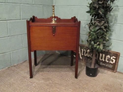 Antique Regency Mahogany Tray Top Bedside Cabinet Pot Cupboard C1800 W6575/19.9