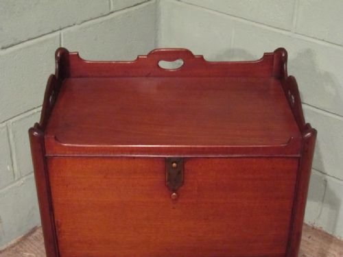 fig 1. ANTIQUE REGENCY MAHOGANY TRAY TOP BEDSIDE CABINET POT CUPBOARD C1800 W6575/19.9