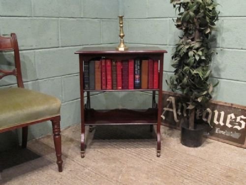 Antique Edwardian Mahogany Library Table Bookcase Trough C1900 W6586/26.9
