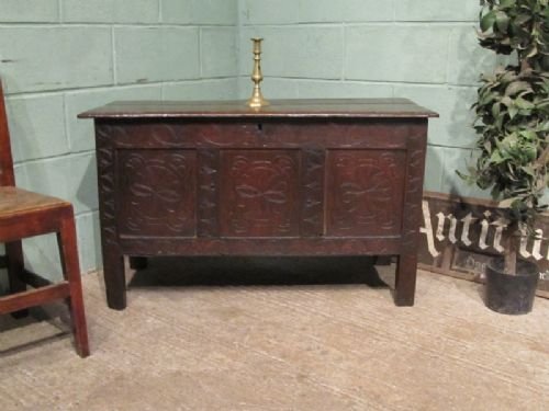 Antique Late 17th Century Country Oak Coffer Box W6839/13.3