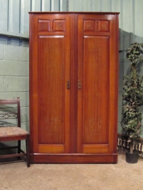Antique Edwardian Mahogany Double Wardrobe C1900 W6931/14.5