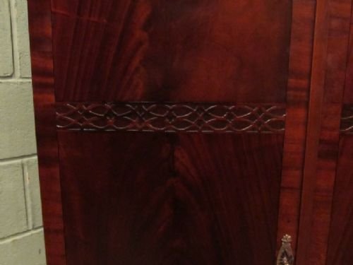 fig 1. Antique Edwardian Mahogany Triple Wardrobe c1900 w6965/25.6