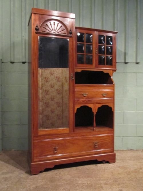 Antique Shapland & Petter Mahogany Single Wardrobe Compactum C1890 W7012/9.7