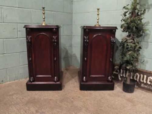 Antique Pair Victorian Cuban Mahogany Bedside Cabinets C1860 W7040/6.8