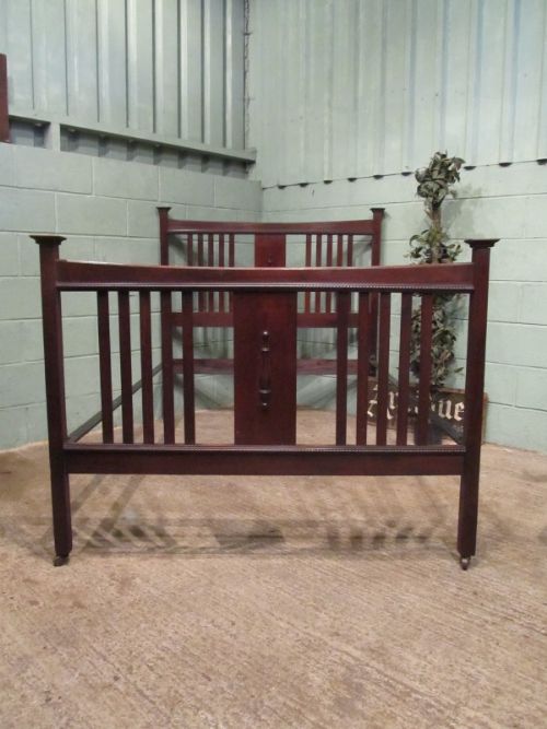 Antique Edwardian Oak Double Bed C1900 W7043/20.8