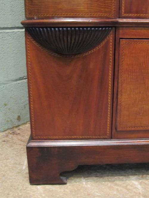 fig 1. ANTIQUE LARGE EDWARDIAN INLAID MAHOGANY DOUBLE WARDROBE WITH SECRET COMPARTMENTS C1900