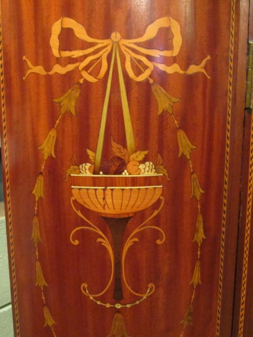 fig 2. ANTIQUE LARGE EDWARDIAN INLAID MAHOGANY DOUBLE WARDROBE WITH SECRET COMPARTMENTS C1900