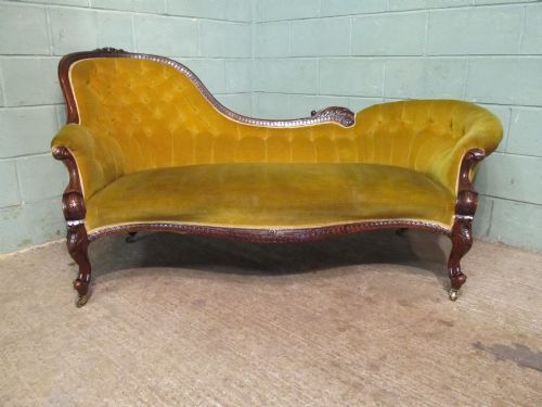 fig 2. Antique Victorian Walnut Chaise Longue c1890