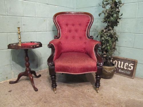 Antique Victorian Mahogany Spoon Back Armchair C1880
