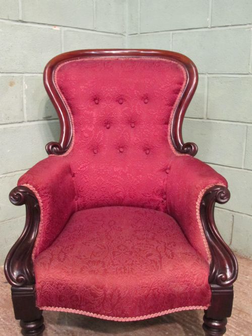 fig 2. Antique Victorian Mahogany Spoon Back Armchair c1880