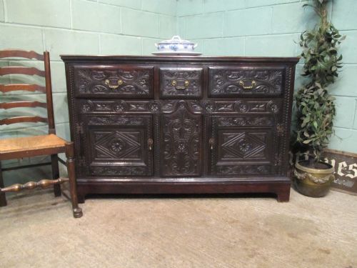Antique Georgian Carved Oak Sideboard C1780