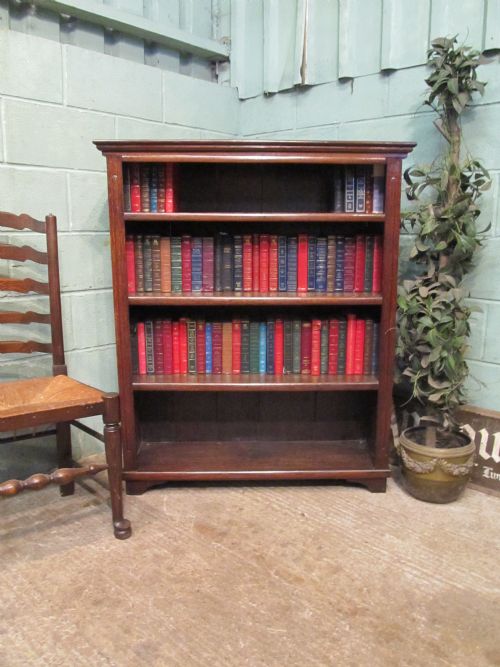 Antique Victorian Oak Open Bookcase