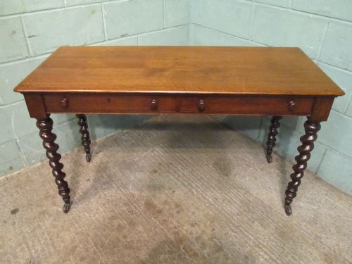 fig 1. Antique Victorian Oak Writing Table Desk c1880