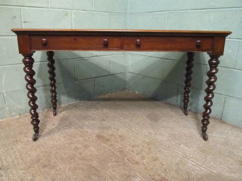 fig 2. Antique Victorian Oak Writing Table Desk c1880