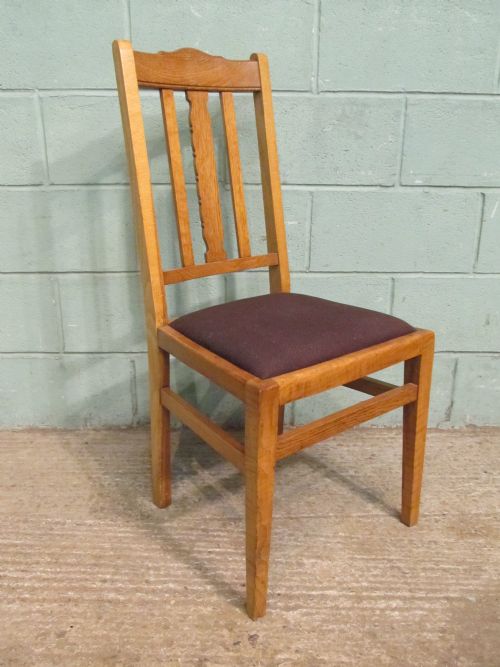 fig 2. Antique Edwardian Set 10 Light Oak Dining Chairs C1900