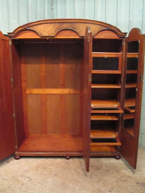 fig 2. Antique Art Deco Burr Walnut Triple Wardrobe c1920