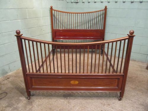 fig 1. Antique Edwardian Mahogany Inlaid King Size Bed