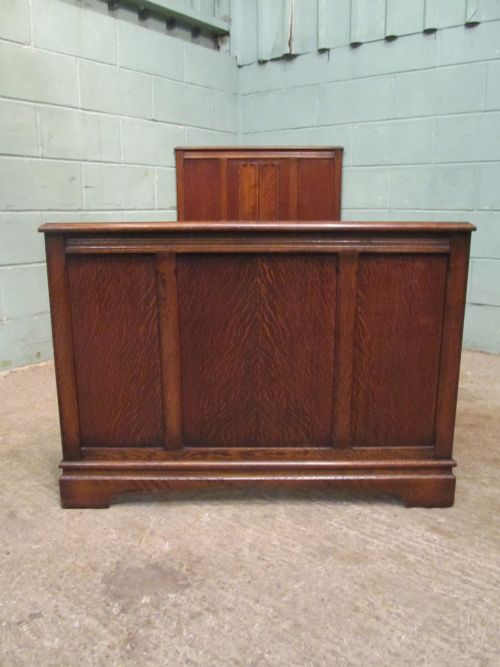 fig 1. Antique Pair Art Deco Oak Single Bed Steads c1920