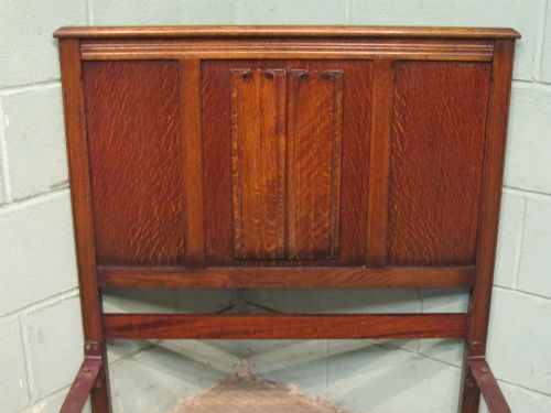 fig 2. Antique Pair Art Deco Oak Single Bed Steads c1920