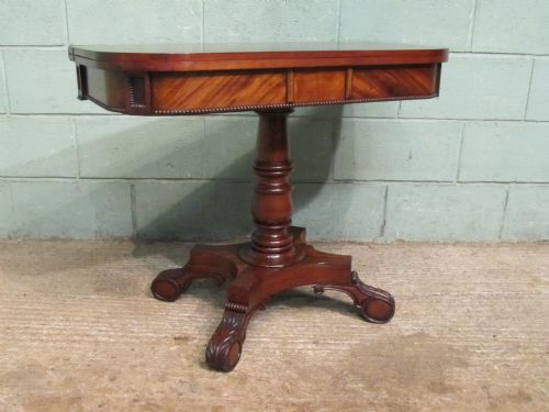 fig 2. Antique Regency Mahogany Fold Over Games Tea Table c1820