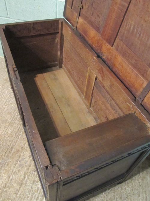 fig 2. Antique Early 18th Century Carved Oak Coffer C1740