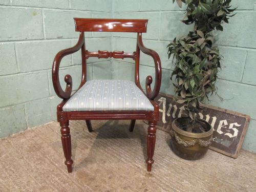 fig 1. Antique Mahogany William 1V Desk Library Chair c1830