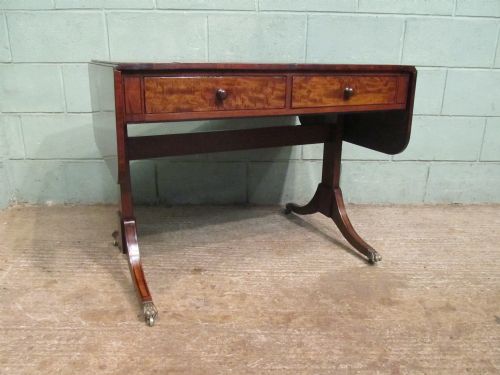 fig 1. Antique Regency Mahogany Inlaid Drop Leaf Sofa Table C1820
