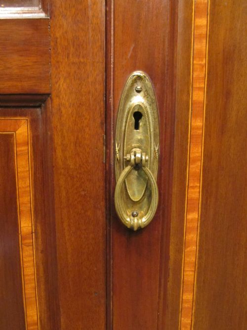 fig 3. Antique Edwardian Inlaid Mahogany Single Wardrobe c1900